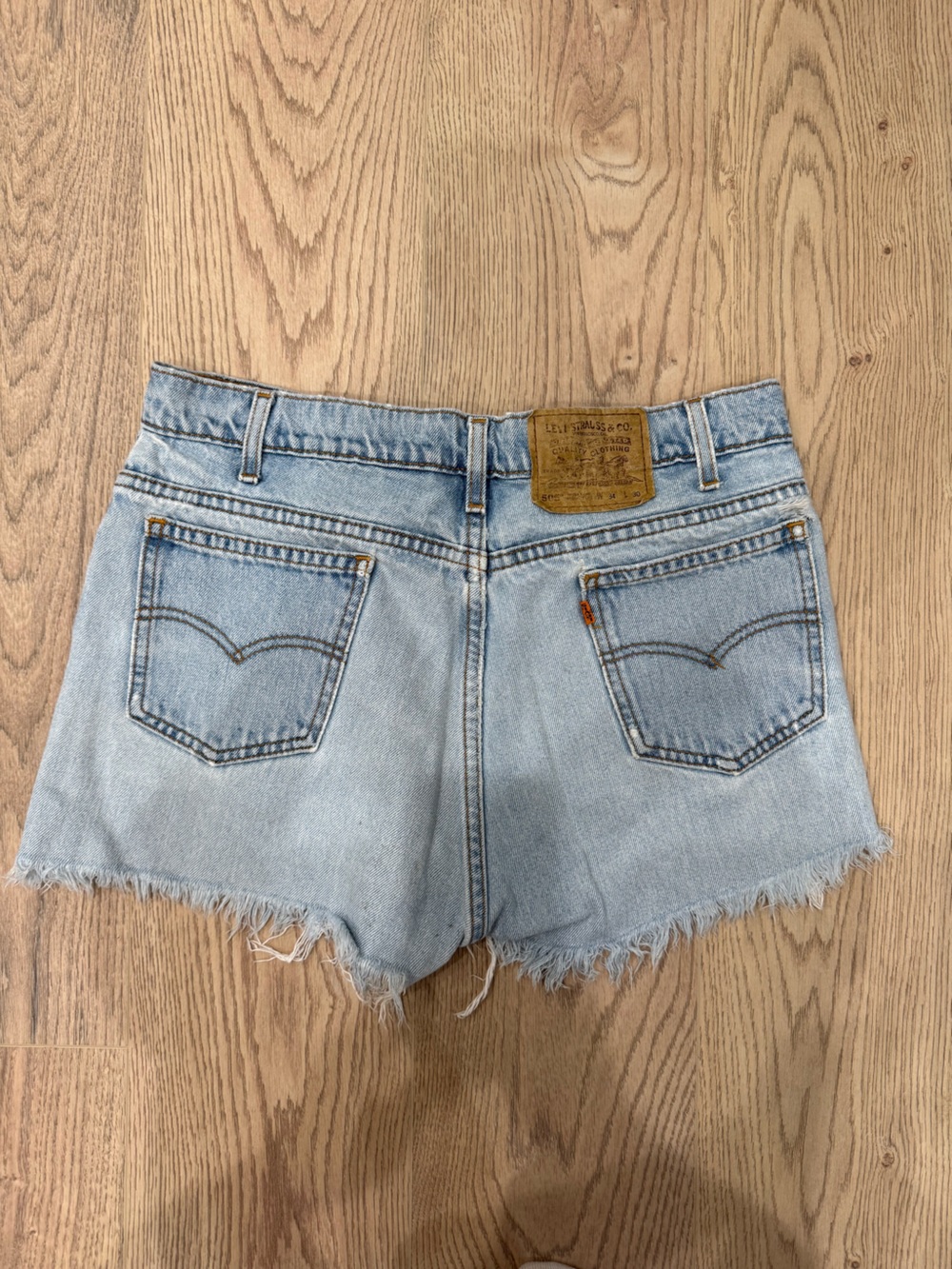Vintage Levi's Light Blue Distressed Denim Cutoff Shorts